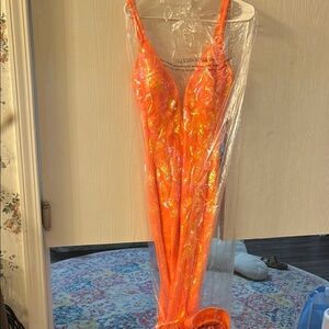 Vibrant Orange Prom Dress